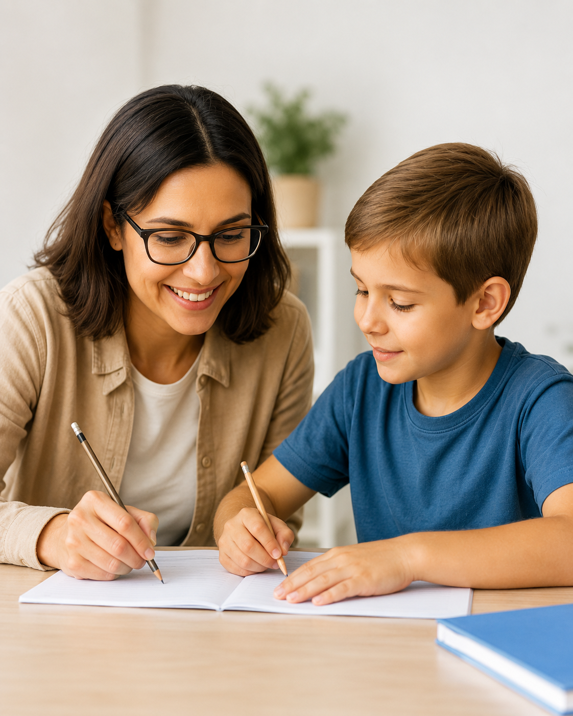 Professional assessing a child